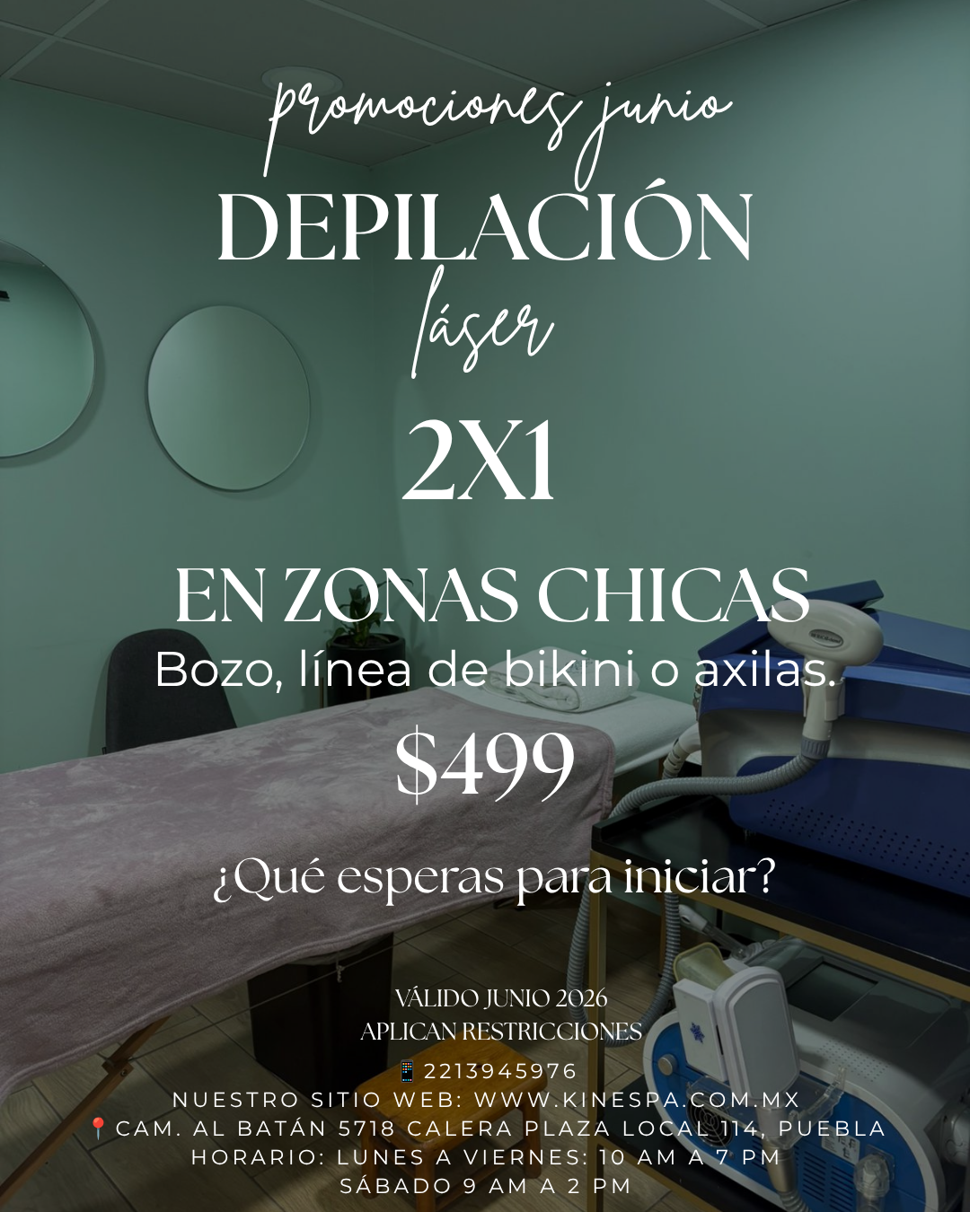 Depilación Láser 2x1 Zonas Chicas Junio 2026 — $499
