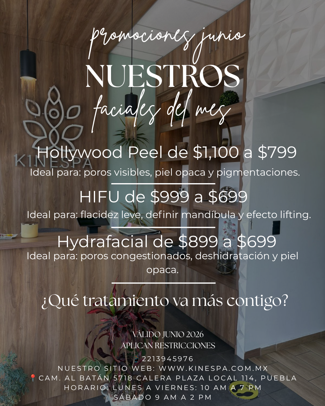 Promociones Faciales Junio 2026 — Hollywood Peel, HIFU y Hydrafacial